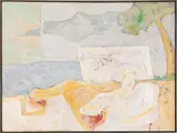 Bruce E. Smith, Beach with Two Figures, 1969, Acrylic on Canvas
