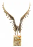Curtis Jeré, Eagle on Onyx Base, 1970, Brass Coated Steel Sculpture