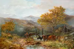William Widgery, River Near Matlock, Oil on Canvas