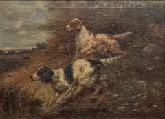 Thomas Dalton Beaumont, Two Setters in Brush, Oil on Canvas