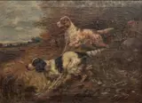 Thomas Dalton Beaumont, Two Setters in Brush, Oil on Canvas