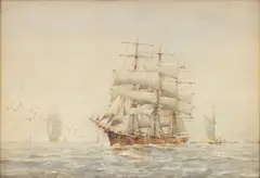 a Rust-Stained Ship by Frank Kelsey, Watercolor on Paper, sold Nov 2025