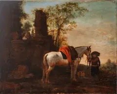 Philips Wouwerman, Rendezvous, Oil on Beveled Wood Panel