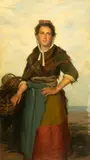 Eugene-Marie Salanson, A Normandy Fisher Girl, Oil on Canvas