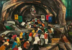 Zoltan Sepeshy, Cave of Miracles, circa 1956, Oil And Gouache on Masonite