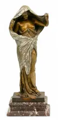 Nature Unveiling Herself Before Science by Louis-Ernest Barrias, Patinated Bronze Sculpture, sold Oct 2025