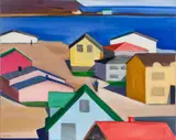 Louisa Matthíasdóttir, Icelandic Village, Oil on Canvas