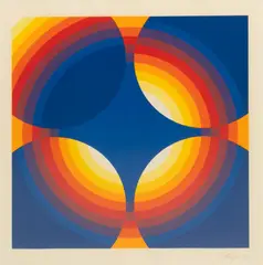 Herbert Bayer, One Reversed, 1969, Screenprint in Colors on Wove Paper