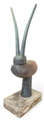 Joe Martell, Horned Animal from the Critter Series, 1989, Contemporary Bronze Abstract Sculpture