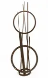 John Piet, Contemporary Iron Garden, Sculpture with Double Discs And Long Prongs
