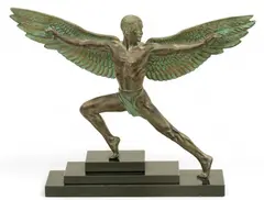 Max Le Verrier, Icarus, circa 1925, Patinated Bronze Sculpture