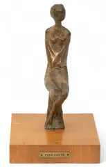Pino Conte, Seated Woman, Bronze Sculpture