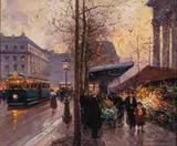 Édouard Cortès, Marche Aux Fleurs La Madeleine, 1935-1940, Oil on Canvas