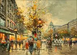 Antoine Blanchard, Les Grands Boulevards, 1960, Oil on Canvas