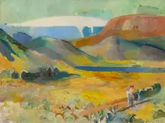 Icelandic Landscape by Gunnlaugur Blöndal, Oil on Canvas, sold Oct 2025