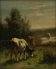 William Frederick Hulk, Untitled, Oil on Canvas, Late 19th C., Pastoral Landscape