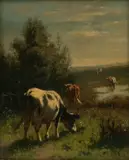 William Frederick Hulk, Untitled, Oil on Canvas, Late 19th C., Pastoral Landscape