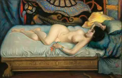Julius Rolshoven, Reclining Nude, 1893, Pastel on Pastelboard