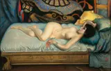 Julius Rolshoven, Reclining Nude, 1893, Pastel on Pastelboard