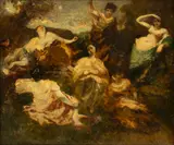 Adophe Monticelli, Hashischins De La Forêt, Oil on Canvas