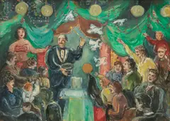 Cecil Crosley Bell, The Magician, Watercolor on Board