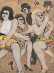 Lester Johnson, Crowd, 1972, Watercolor And Pastel on Paper
