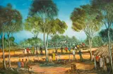 Kevin Charles "Pro" Hart, The Trials Track, circa 1988, Oil on Masonite