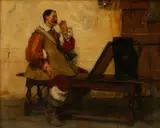 Ra John Seymore Lucas, Cavalier Waxing His Moustache, 1884, Oil on Canvas