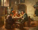 Fritz Wagner-Hohenberg, Cavaliers Playing Cards, circa 1960-70, Oil on Canvas