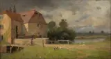 R.S.W Duncan MacKellar, An English Country House, Oil on Canvas