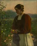 Charles Waltensperger, Dutch Woman in an Orchard