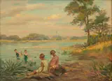 Charles Waltensperger, Children Bathing, Stroudwater, Maine
