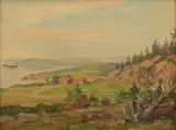 Charles Waltensperger, Coastal Landscape, Oil on Masonite