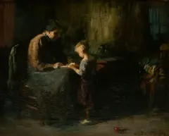Charles Waltensperger, The Lesson, Holland, Oil on Canvas
