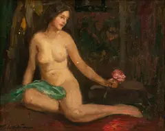 Charles Waltensperger, Female Nude, Oil on Canvas