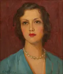 Charles Waltensperger, Untitled, Oil on Canvas, Portrait of a Young Woman, Ca. 1920s