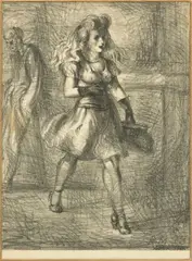 Girl Walking by Reginald Marsh, 1945, Lithograph on Wove Paper, sold Oct 2025