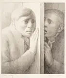 George Tooker, The Whisper, Lithograph on Paper