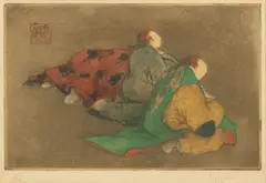 Elyse Ashe Lord, Prayer, Hand Colored Etching on Paper