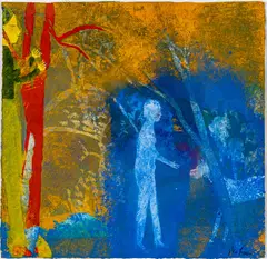DeLoss McGraw, Searching for Chant D'Auvergine, Searching for a Unicorn, Gouache on Paper