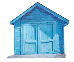 Ross Arkell, Blue Barn Doors, 1986, Oil on Canvas