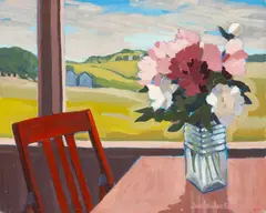 Lars-Birger Sponberg, Floral Still Life, 1985, Oil on Canvas