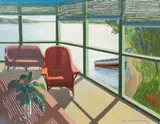 Lars-Birger Sponberg, Bay, Lake Charlevoix, 1986, Oil on Canvas