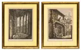 Luigi Rossini, Tempio Di Vesta, Portici Di Filippo, Hand Colored Engravings on Paper