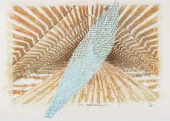 Robert Stackhouse, Mountain Climbers And Ship Hall, 1987, Lithograph in Colors on Paper