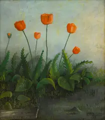 Frederick Papsdorf, Tulips, 1938, Oil on Canvas