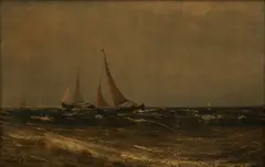 Hugh S. Hemsley, Sloops Off of the English Coast, 1912, Oil on Canvas