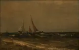 Hugh S. Hemsley, Sloops Off of the English Coast, 1912, Oil on Canvas
