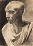 Françoise Gilot, Buste En Platre, circa 1934, Charcoal on Paper, Portrait of a Man