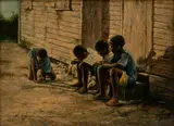 N. Henry Bingham, Shooting Marbles, Oil on Board